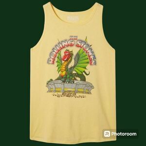 6X 30W Torrid Yellow The Rolling Stones Crew Neck Tank Dragon Lips Band Classic